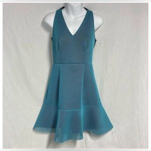 Sachin & Babi blue and black mesh overlay dress